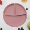Farfurie compartimentata din silicon cu ventuza AppeKids Old Rose