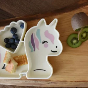 Farfurie compartimentata din silicon cu ventuza Melii luxe unicorn