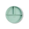 Farfurie divizata din silicon cu ventuza Saro Nature Food Fun mint