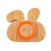 Farfurie iepuras Oaki din bambus organic cu baza tip ventuza portocaliu