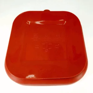 Farfurie patrata din silicon compartimentata Coccorito Red