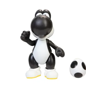 Figurina articulata Super Mario Black Yoshi 10 cm cu ou