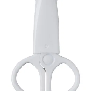 Forfecuta pentru bebelusi cu varf rotund ceramic white Rotho babydesign