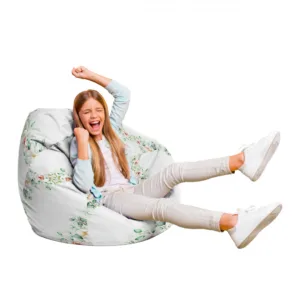 Fotoliu Puf Bean Bag tip Para L floral alb