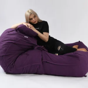 Fotoliu Pufrelax Yoga XL cu perna Mulberry Gama Premium Textil umplut cu fulgi de burete memory mix