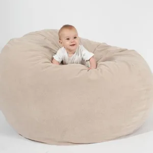 Fotoliu Pufrelax king size beige umplut cu fulgi de burete memory mix