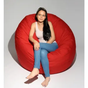 Fotoliu Pufrelax king size red diamond  umplut cu fulgi de burete memory mix
