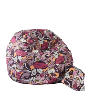 Fotoliu Pufrelax king size si perna decorativa flower power umplut cu fulgi de burete memory mix