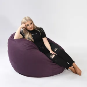 Fotoliu Pufrelax matusalem fancy purple umplut cu fulgi de burete memory mix