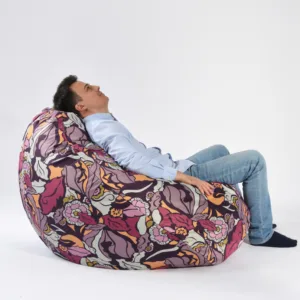 Fotoliu Pufrelax nirvana gigant flower power cu husa detasabila textila umplut cu perle polistiren