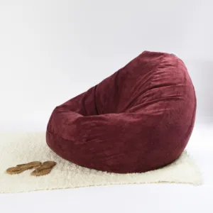 Fotoliu Pufrelax nirvana gigant velvet marsala cu husa detasabila textila umplut cu perle polistiren