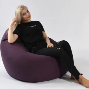 Fotoliu Pufrelax nirvana grande fancy purple cu husa detasabila textila umplut cu perle polistiren