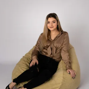 Fotoliu Pufrelax nirvana grande light olive cu husa detasabila textila umplut cu perle polistiren
