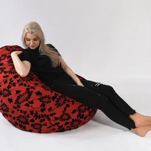 Fotoliu Pufrelax nirvana grande poppy cu husa detasabila textila umplut cu perle polistiren