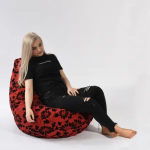 Fotoliu Pufrelax nirvana hobbit poppy cu husa detasabila textila umplut cu perle polistiren
