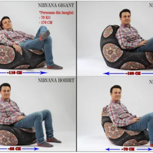 Fotoliu Pufrelax nirvana hobbit red wine cu husa detasabila textila umplut cu perle polistiren