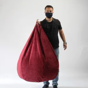 Fotoliu Pufrelax nirvana hobbit sour cherry cu husa detasabila textila umplut cu perle polistiren