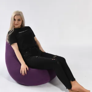 Fotoliu Pufrelax nirvana hyobbit mulberry cu husa detasabila textila umplut cu perle polistiren