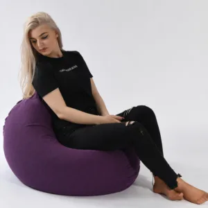 Fotoliu Pufrelax relaxo mulberry cu husa detasabila textila umplut cu perle polistiren