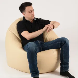Fotoliu beanbag relaxo xl nude umplut cu perle polistiren