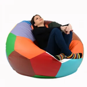 Fotoliu beanbag tip minge telstar xxl dark grey umplut cu perle polistiren