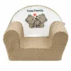 Fotoliu din burete New Baby din tesatura minky Cute Family Cappuccino