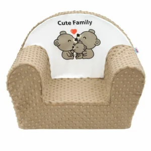 Fotoliu din burete New Baby din tesatura minky Cute Family Cappuccino