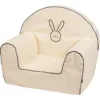 Fotoliu din burete pentru copii Bubaba Bunny White 9 luni-5 ani