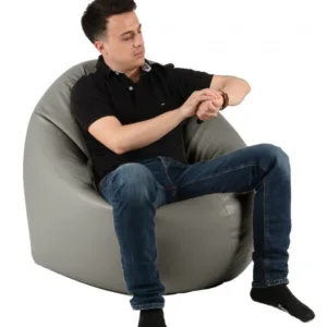 Fotoliu mediu relaxo xl dark grey umplut cu perle polistiren marca Pufrelax