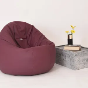 Fotoliu mediu relaxo xl plum umplut cu perle polistiren marca Pufrelax