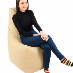 Fotoliu mediu sunlounger bej  umplut cu perle polistiren marca Pufrelax
