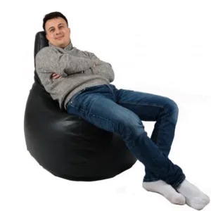 Fotoliu mediu sunlounger evo back 2 black umplut cu perle polistiren marca Pufrelax