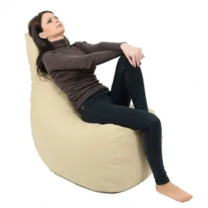Fotoliu mediu sunlounger evo bej umplut cu perle polistiren marca Pufrelax