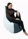 Fotoliu mediu sunlounger evo grey  white umplut cu perle polistiren
