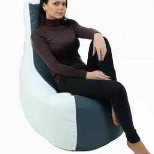 Fotoliu mediu sunlounger evo grey  white umplut cu perle polistiren