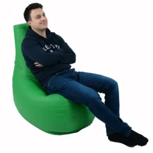Fotoliu mediu sunlounger evo verde umplut cu perle polistiren marca Pufrelax