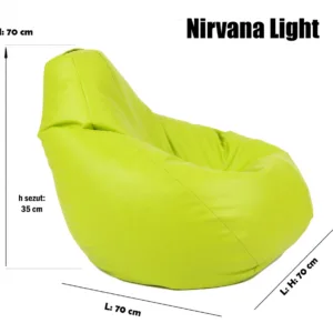 Fotoliu mic copii 4-14 ani nirvana light chocolate piele eco umplut cu perle polistiren