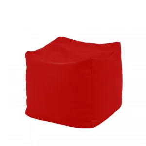 Fotoliu mic taburet cub Panama Red pretabil si la exterior umplut cu perle polistiren