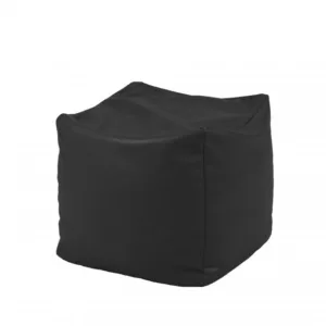 Fotoliu mic taburet cub xl panama black pretabil si la exterior umplut cu perle polistiren