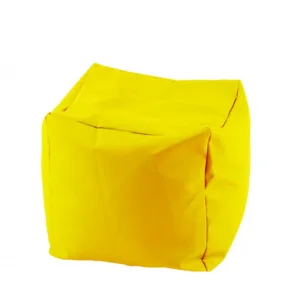 Fotoliu mic taburet cub xl yellow quince pretabil si la exterior umplut cu perle polistiren