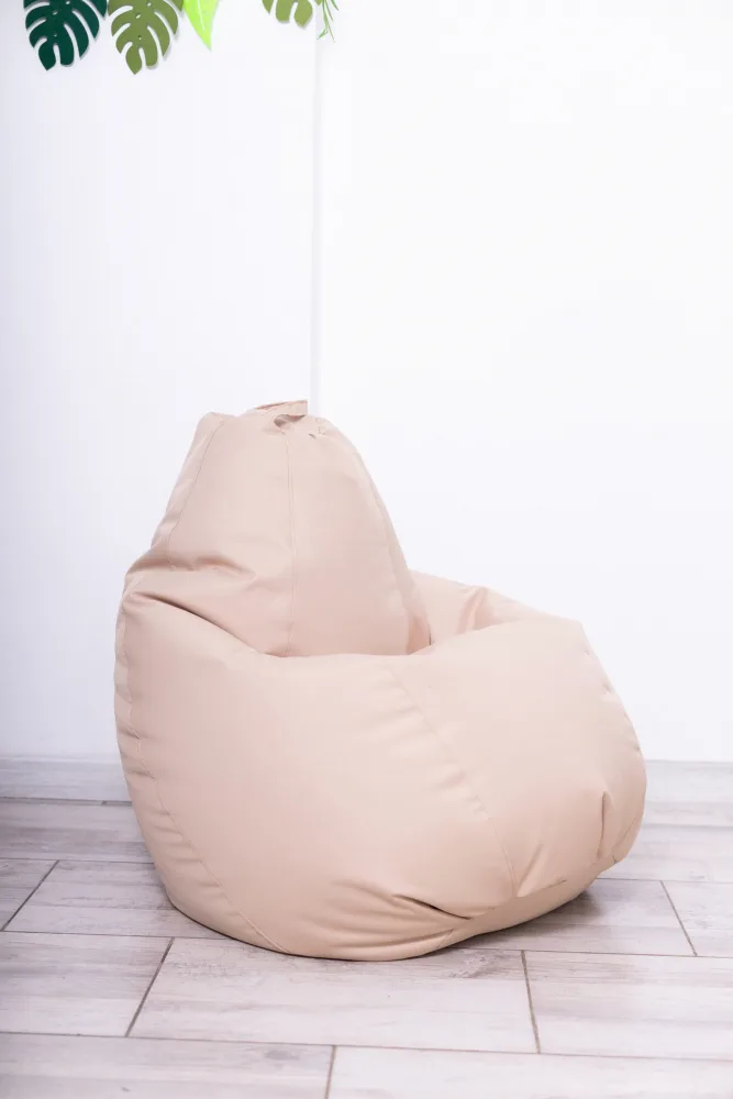Fotoliu puf Bean bag bej XL cu husa interioara