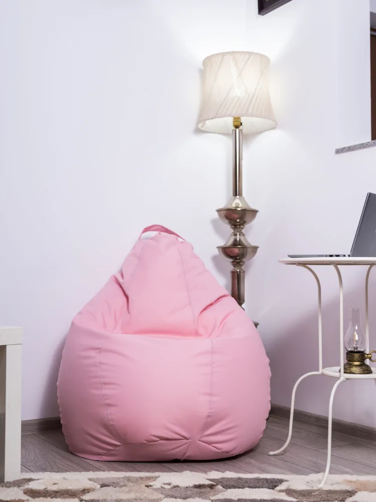 Fotoliu puf Bean bag roz XXL cu husa interioara