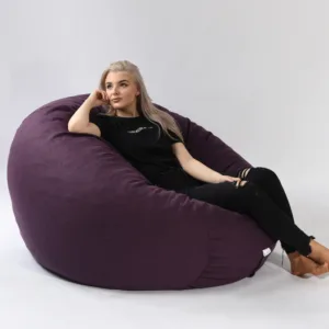 Fotoliu puf king size fancy purple umplut cu fulgi de burete memory mix