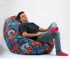 Fotoliu puf tip sac nirvana gigant street art Imprimat pretabil si la exterior umplut cu perle polistiren