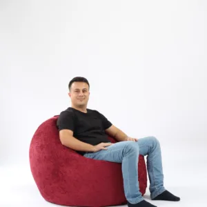 Fotoliu pufrelax relaxo xl sour cherry husa detasabila textila umplut cu perle polistiren
