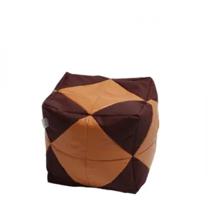 Fotoliu taburet cub wine and toffee piele eco umplut cu perle polistiren