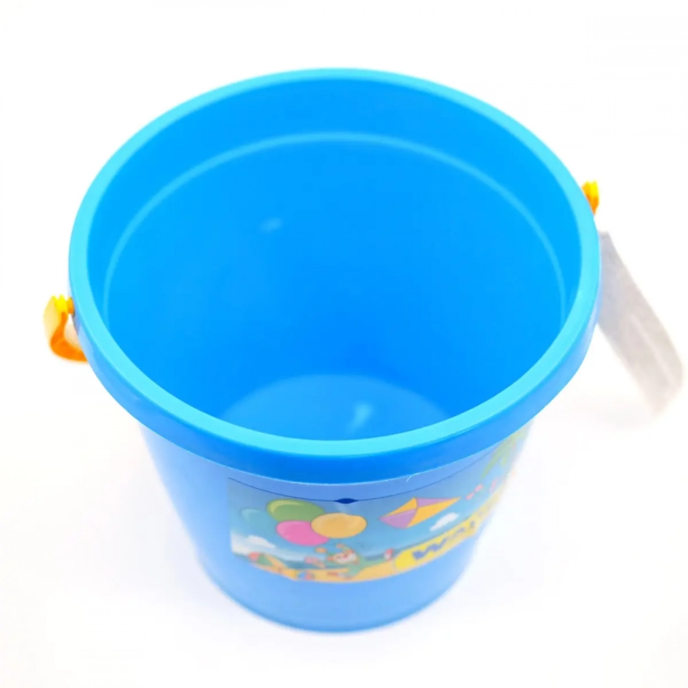 Galeata rotunda de plaja cu maner pentru nisip albastra DToys