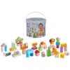 Galetusa cu 50 cuburi din lemn colorate Eichhorn