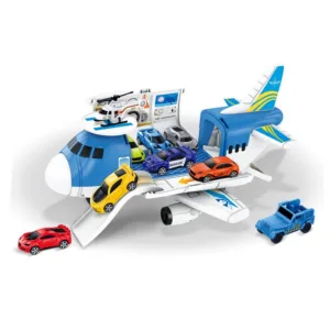 Garaj cu 4 masinute si elicopter Jumbo Jet Airplane