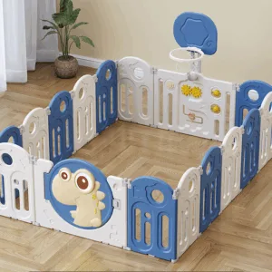 Gardulet loc de joaca pentru copii Nichiduta Garden Blue Dinosaur pliabil si portabil